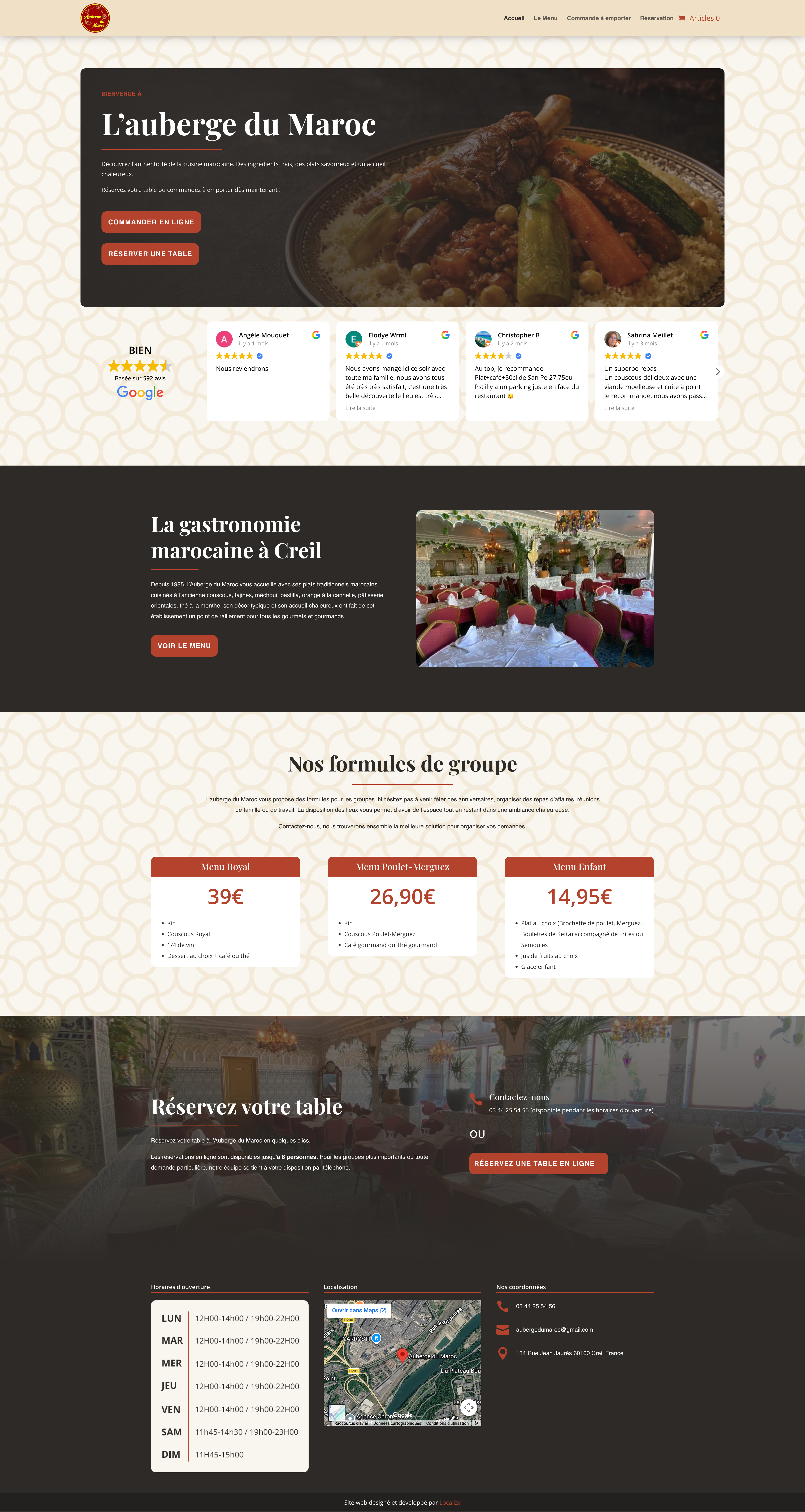 Aperçu du site Auberge du Maroc